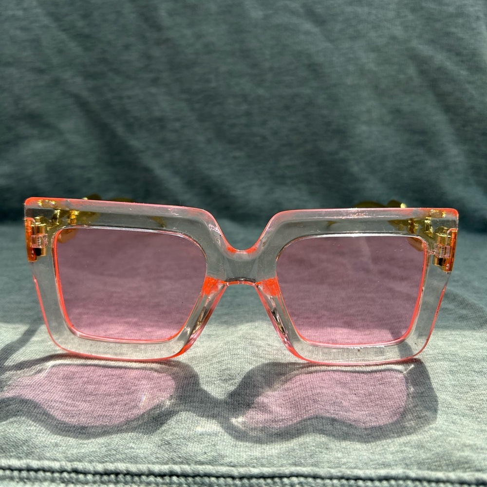 Stylish Pink and Gold Sunglasses